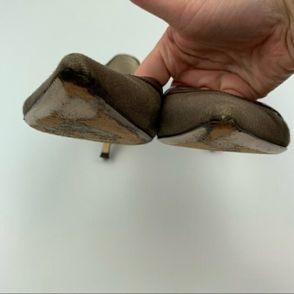 Isaac heels 8.5 brown army green Italian leather old money corp core 90s y2k - Picture 9 of 12